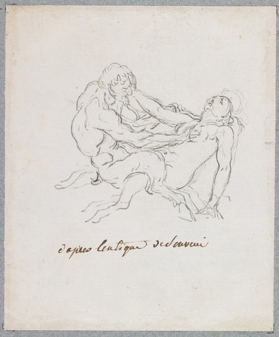 Satyr and Faun Embracing by Hubert Robert